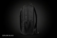 Stashed Drop 001 tech backpack — front panel and side carry handle view — view 2